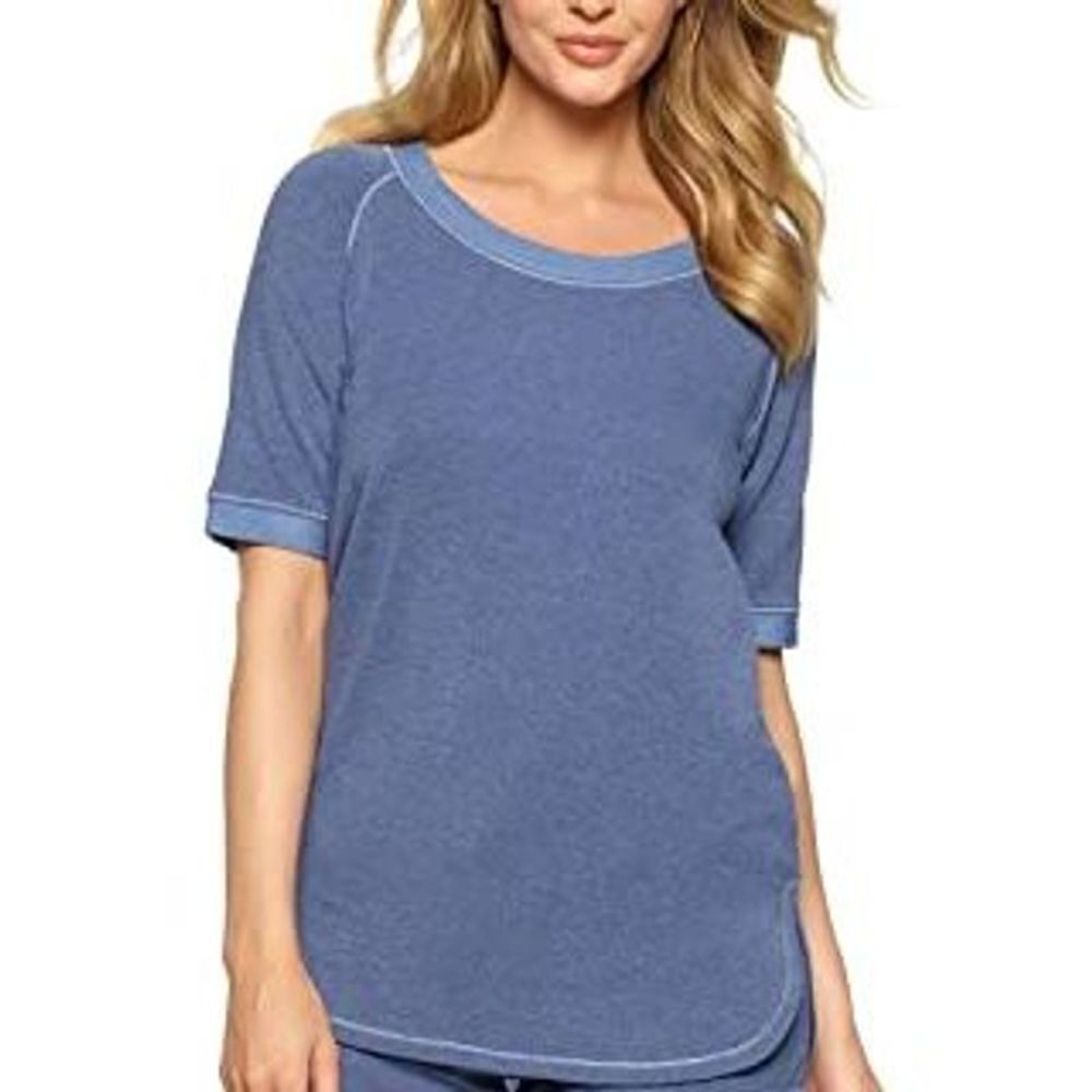 FELINA Jamie BlueTerry Scoop Neck Raglan T-shirt L